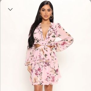 Fashion Nova Ansley Floral Ruffle Dress